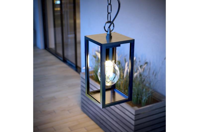 Decoracyjna lampa ogrodowa wisząca VENTANA-H E27 MAX.20W IP54 AC220-240V 50-60Hz czarna. 1208964047