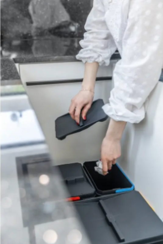 Garbi Basket B-60-3 sorteerafvalsysteem voor lade van 60 cm inclusief houder en 3 afvalbakken 1208964399.