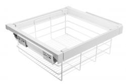 Drawer Elite with wire basket 700 mm with soft closing, white 1208966295