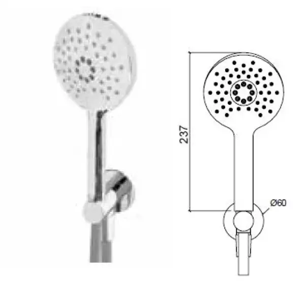 Waterevolution Flow okrągły zestaw prysznicowy z uchwytem naściennym chrom - 3 funkcje - T1621R01