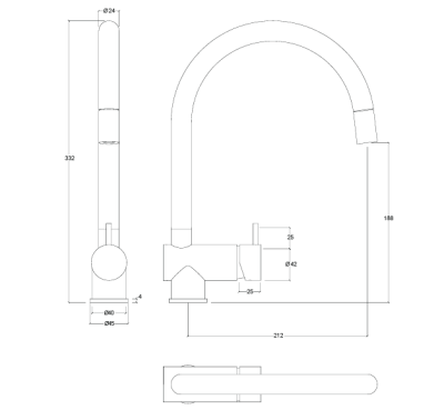 Waterevolution Flow kuchenny mieszacz PVD Szczotkowane Light Gold z wyciąganym kranem T155WGE