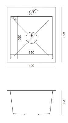 Quadri Dixton 40 zestaw z zlewozmywakiem ze stali nierdzewnej 400x450 mm z otworem na baterię i baterią kuchenną Quadri Coventry ze stali nierdzewnej