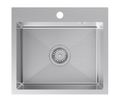 Quadri Dixton 50 set z RVS zlewem 500x450 mm z otworem na baterię na blacie oraz kuchenną baterią ze stali nierdzewnej Coventry.