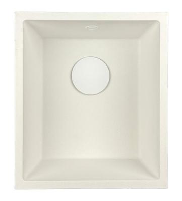 GraniteMy Universele granieten witte spoelbak 34x40 cm wit opbouw onderbouw en vlakbouw met witte plug 1208967146