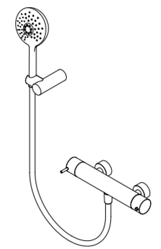 Waterevolution Flow thermostaatkraan voor douche met ronde douchegarnituur PVD geborsteld koper T140TNRCPE