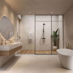 Waterevolution Flow zestaw prysznicowy z deszczownicą matowa czerń T141NPR