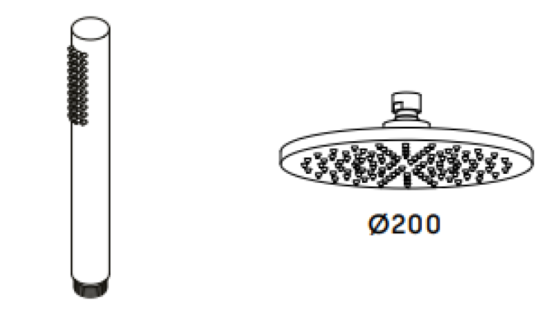 Waterevolution Flow zestaw prysznicowy z deszczownicą matowa czerń T141NPR