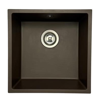 GraniteMy Uniwersalny granitowy zlewozmywak kawiarniany 40x40 cm montaż nablatowy, podblatowy i równy z blatem z korkiem ze stali nierdzewnej 1208967212