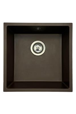 GraniteMy Uniwersalny granitowy zlewozmywak kawiarniany 40x40 cm montaż nablatowy, podblatowy i równy z blatem z korkiem ze stali nierdzewnej 1208967212
