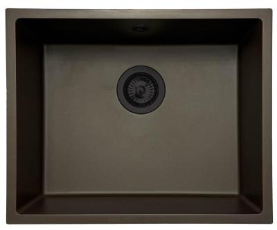 GraniteMy Uniwersalny granitowy zlew kuchenny 50x40 cm nadblatowy, podblatowy i wpuszczany z czarnym korkiem 1208967228