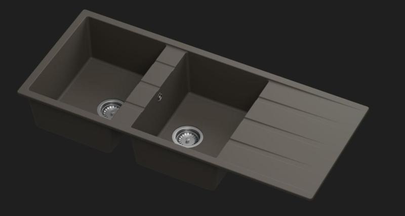 GraniteMy uniwersalne zlewozmywaki z kwarcu i granitu, próbka koloru Cafe 1208967248