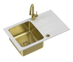 Quadri Fusion set met keukenkraan en opbouw gouden spoelbak met wit graniet afdruipgedeelte 78x48 omkeerbaar 1208967389

Zestaw Quadri Fusion z baterią kuchenną oraz złotym zlewozmywakiem nab