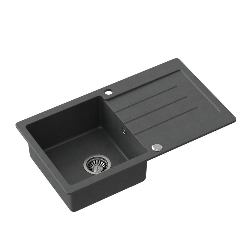 Quadri Kendal granit antracytowy z ociekaczem 77x44cm odwracalny 1208967397