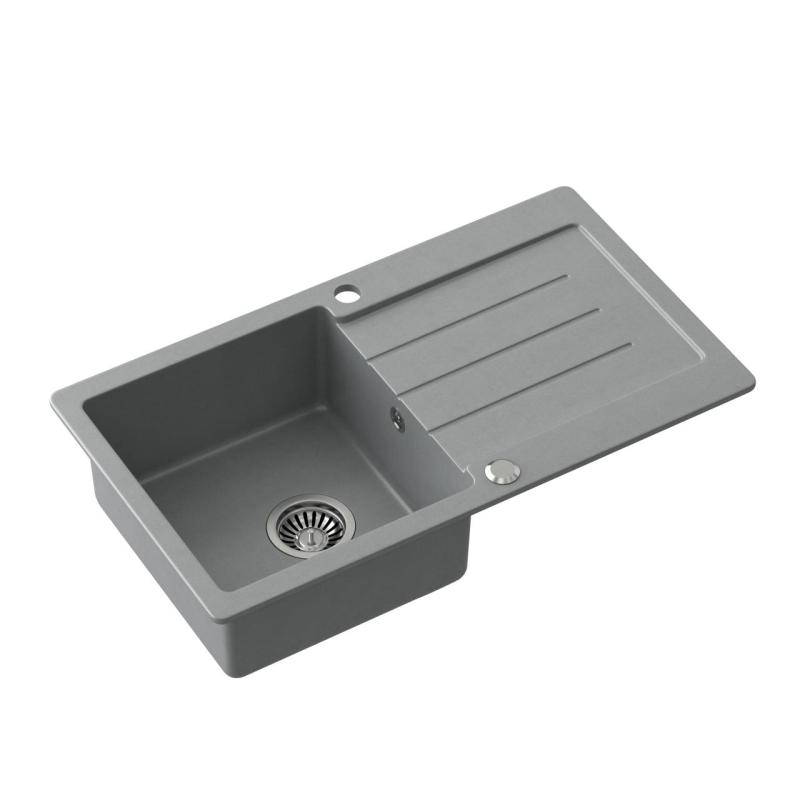 Quadri Kendal szary granitowy zlew z ociekaczem 77x44cm odwracalny 1208967398