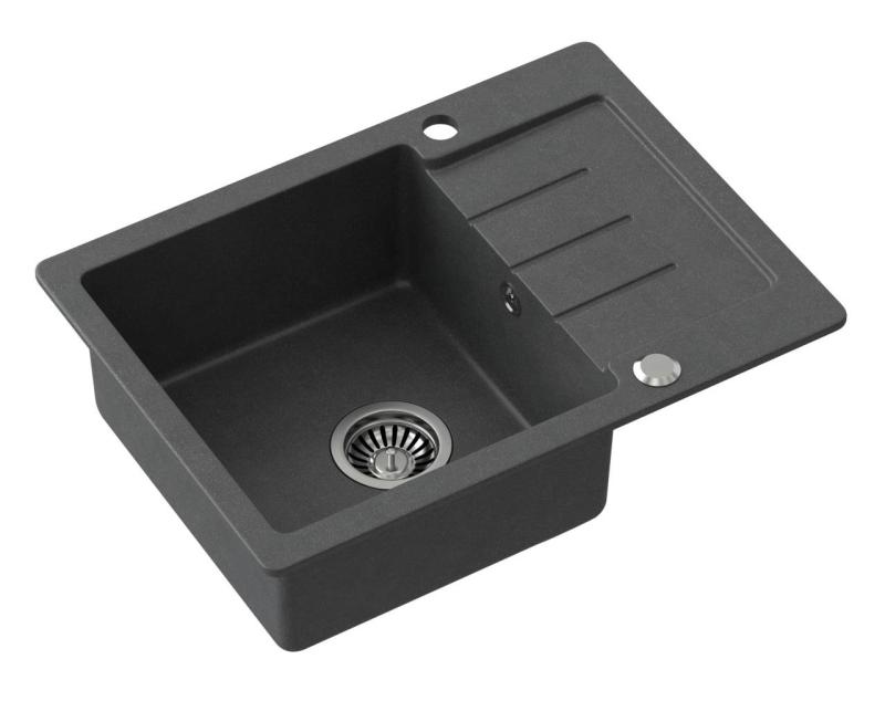 Quadri Kendal antracytowy granitowy zlewozmywak z ociekaczem 60x44cm odwracalny 1208967400