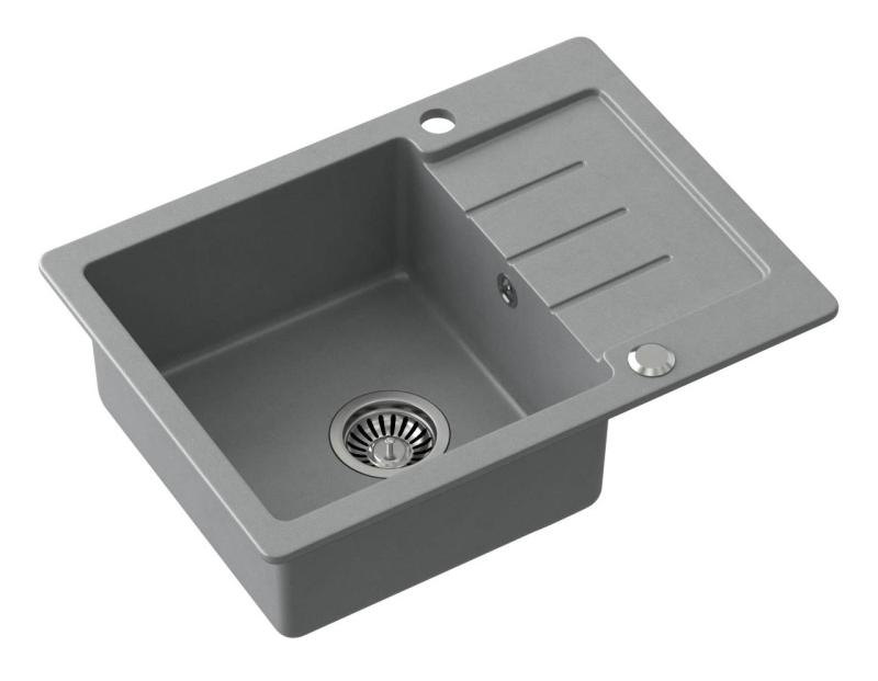 Quadri Kendal szary granitowy zlew z ociekaczem 60x44cm odwracalny 1208967401