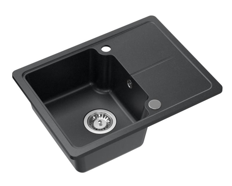 Quadri Kendal antracytowy granitowy zlew 58x44cm z ociekaczem 1208967403