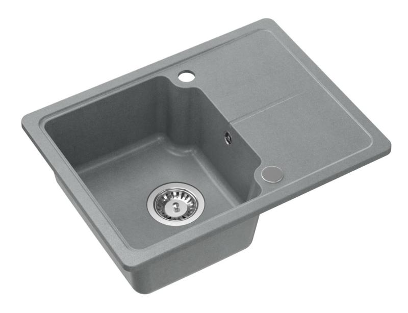 Quadri Kendal szary granitowy zlew 58x44 cm z ociekaczem 1208967404