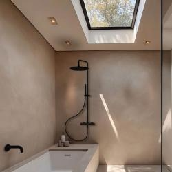 Waterevolution Flow zestaw prysznicowy z deszczownicą matowa czarna 250mm T141N25PR