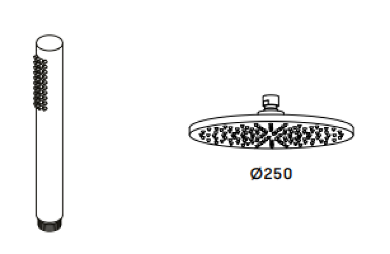 Waterevolution Flow zestaw prysznicowy z deszczownicą, mosiądz naturalny 250mm T141N25LE