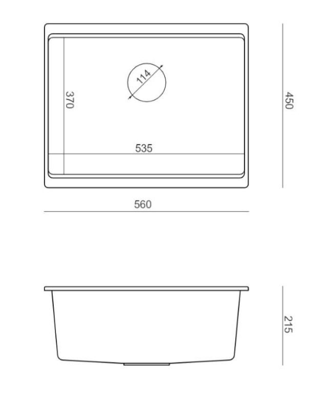 Quadri Newport II biały granitowy zlewozmywak podwieszany biały 560x450mm ze złotym korkiem 1208967451