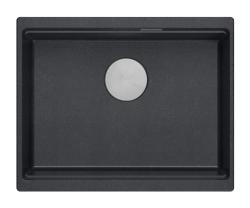 Quadri Newport II granitowy zlewozmywak podwieszany antracytowy 560x450mm  z korkiem ze stali nierdzewnej i pokrywką odpływu 1208967459