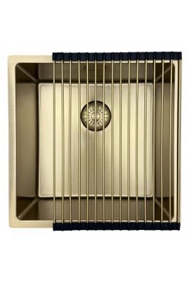 Pure.Sink Prestige zlewozmywak 40x40 cm PVD Złoty 10mm promień do montażu podwieszanego, wpuszczanego i nablatowego PPG4040-60