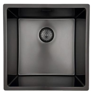 Pure.Sink Prestige zlew 40x40 cm PVD Gun Metal promień 10 mm montaż podwieszany, wpuszczany i nablatowy PPG4040-61.