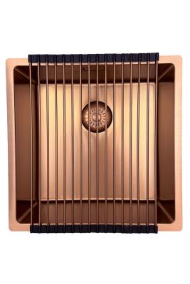 Pure.Sink Prestige zlew 40x40 cm PVD Miedź promień 10 mm do montażu podblatowego, wpuszczanego i nakładanego PPG4040-62