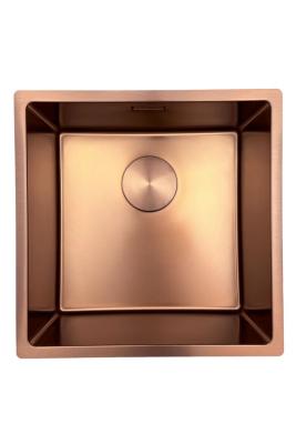 Pure.Sink Prestige zlew 40x40 cm PVD Miedź promień 10 mm do montażu podblatowego, wpuszczanego i nakładanego PPG4040-62