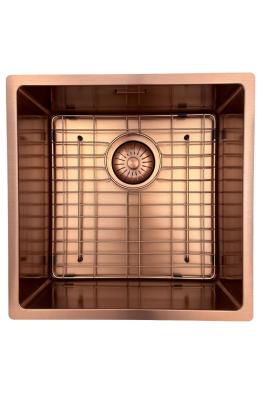 Pure.Sink Prestige zlew 40x40 cm PVD Miedź promień 10 mm do montażu podblatowego, wpuszczanego i nakładanego PPG4040-62