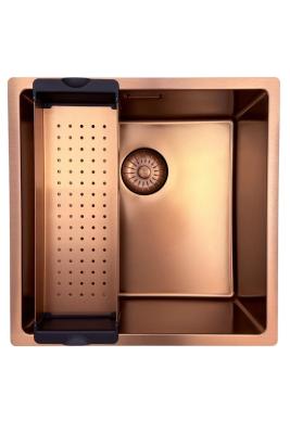 Pure.Sink Prestige zlew 40x40 cm PVD Miedź promień 10 mm do montażu podblatowego, wpuszczanego i nakładanego PPG4040-62