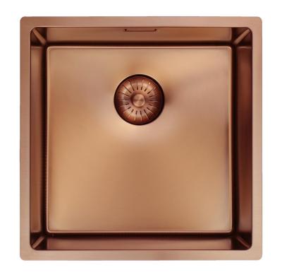 Pure.Sink Prestige zlew 40x40 cm PVD Miedź promień 10 mm do montażu podblatowego, wpuszczanego i nakładanego PPG4040-62