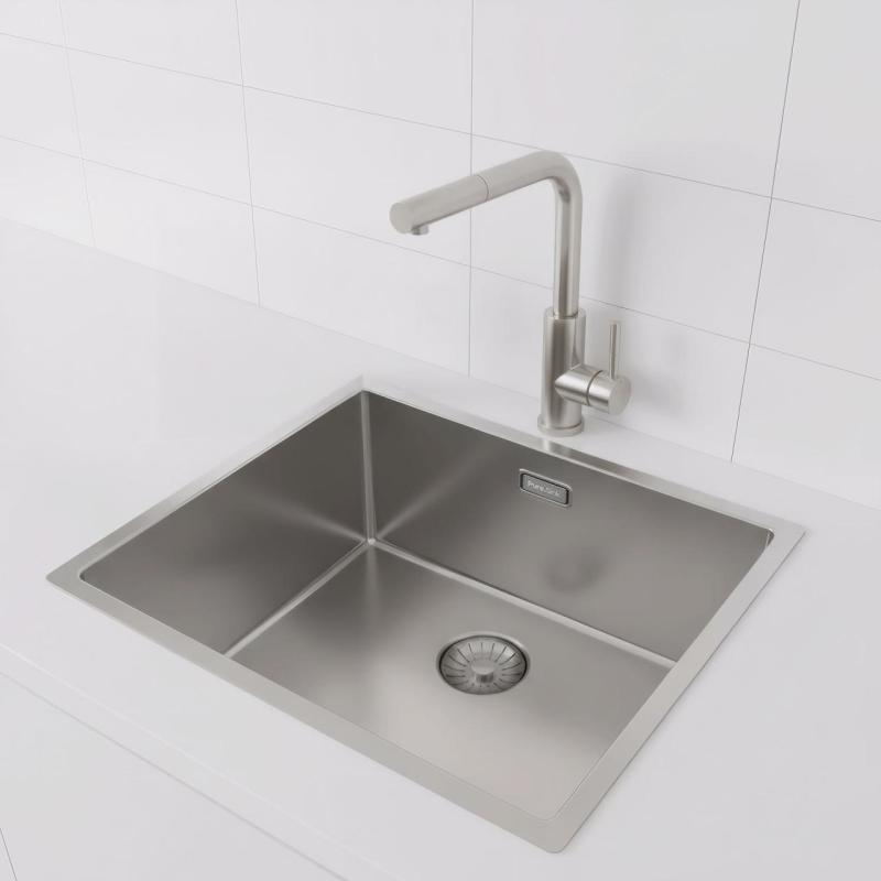 Pure.Sink Prestige stalowa nierdzewna komora zlewozmywakowa 50x40 cm, promień 10 mm, montaż podwieszany, wpuszczany i nakładany PPG5040-02.