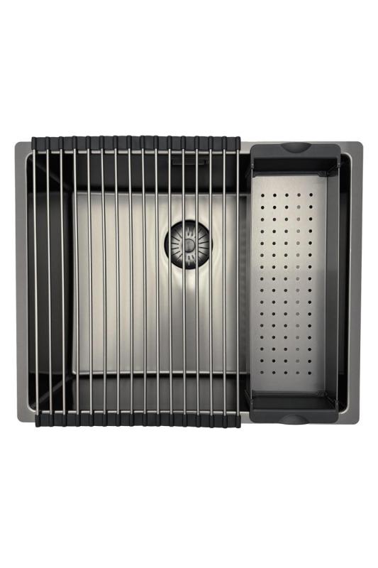 Pure.Sink Prestige zlew 50x40 cm PVD Gun Metal 10 mm promień podwieszany, wpuszczany i nablatowy PPG5040-61