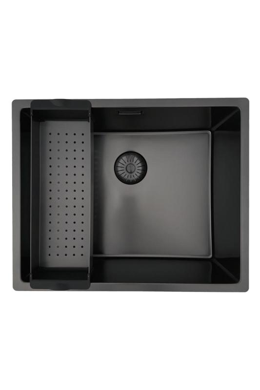 Pure.Sink Prestige zlew 50x40 cm PVD Gun Metal 10 mm promień podwieszany, wpuszczany i nablatowy PPG5040-61