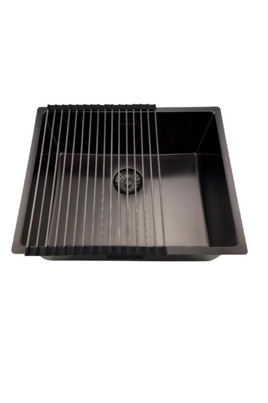 Pure.Sink Prestige zlew 50x40 cm PVD Gun Metal 10 mm promień podwieszany, wpuszczany i nablatowy PPG5040-61