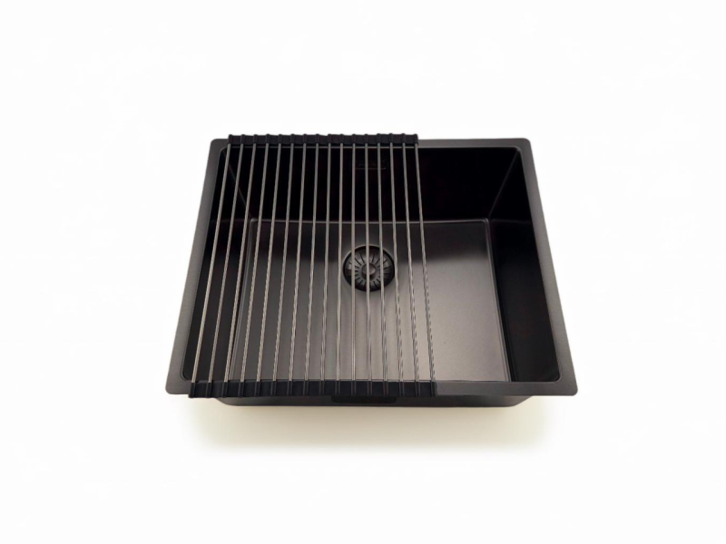 Pure.Sink Prestige zlew 50x40 cm PVD Gun Metal 10 mm promień podwieszany, wpuszczany i nablatowy PPG5040-61