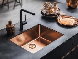 Pure.Sink Prestige zlew 50x40 cm PVD Miedź 10mm promień podwieszany, płaskomontażowy i nadblatowy PPG5040-62