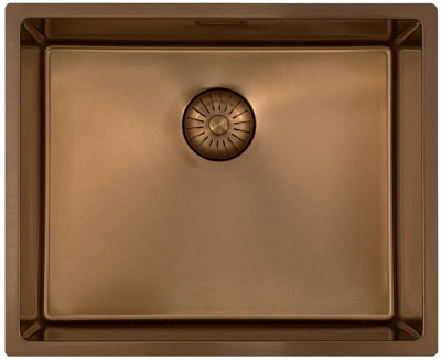 Pure.Sink Prestige zlew 50x40 cm PVD Miedź 10mm promień podwieszany, płaskomontażowy i nadblatowy PPG5040-62