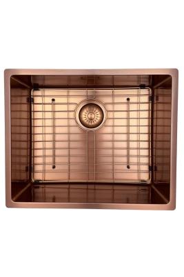 Pure.Sink Prestige zlew 50x40 cm PVD Miedź 10mm promień podwieszany, płaskomontażowy i nadblatowy PPG5040-62