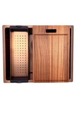 Pure.Sink Prestige zlew 50x40 cm PVD Miedź 10mm promień podwieszany, płaskomontażowy i nadblatowy PPG5040-62