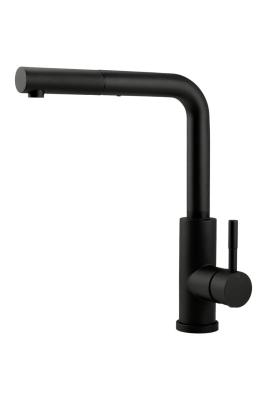 Pure.Sink Elite Steel Spark-S bateria kuchenna Matowa czarna z wyciąganą wylewką PS8041-10