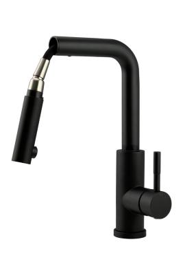Pure.Sink Elite Steel Spark-S bateria kuchenna Matowa czarna z wyciąganą wylewką PS8041-10