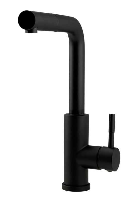 Pure.Sink Elite Steel Spark-S bateria kuchenna Matowa czarna z wyciąganą wylewką PS8041-10