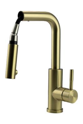 Pure.Sink Elite Steel Spark-S bateria kuchenna PVD Szczotkowane złoto z wyciąganą wylewką PS8041-60