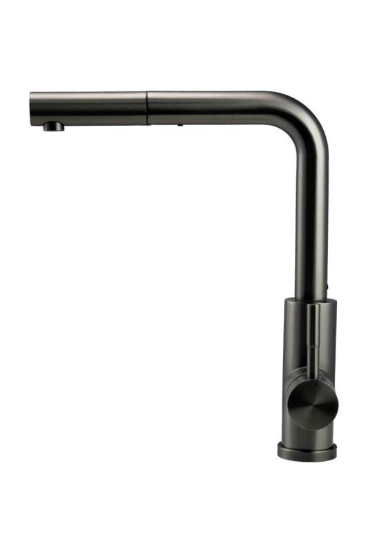 Pure.Sink Elite Steel Spark-S bateria kuchenna PVD Gun Metal z wyciąganą wylewką PS8041-61