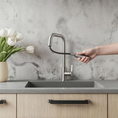 Pure.Sink Elite Steel Crystal-S bateria kuchenna ze Stali Nierdzewnej z wyciąganą wylewką PS8050-02