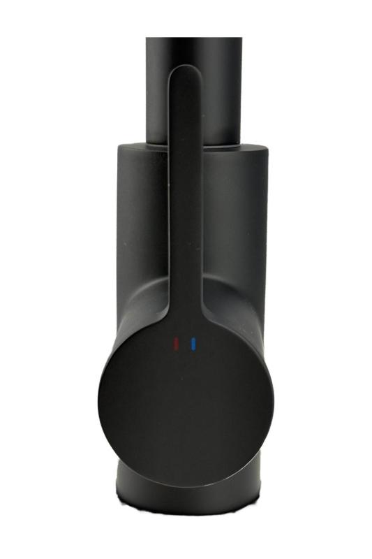 Pure.Sink Elite Steel Crystal-S bateria kuchenna Matowa Czarna z wyciąganą wylewką PS8050-10