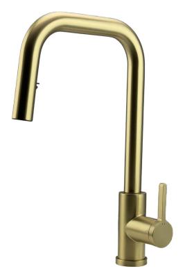 Pure.Sink Elite Steel Crystal-S kuchenny kran PVD szczotkowane złoto z wyciąganą wylewką PS8050-60